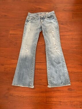 DKNY Light Blue Distressed Flare Jeans - Women